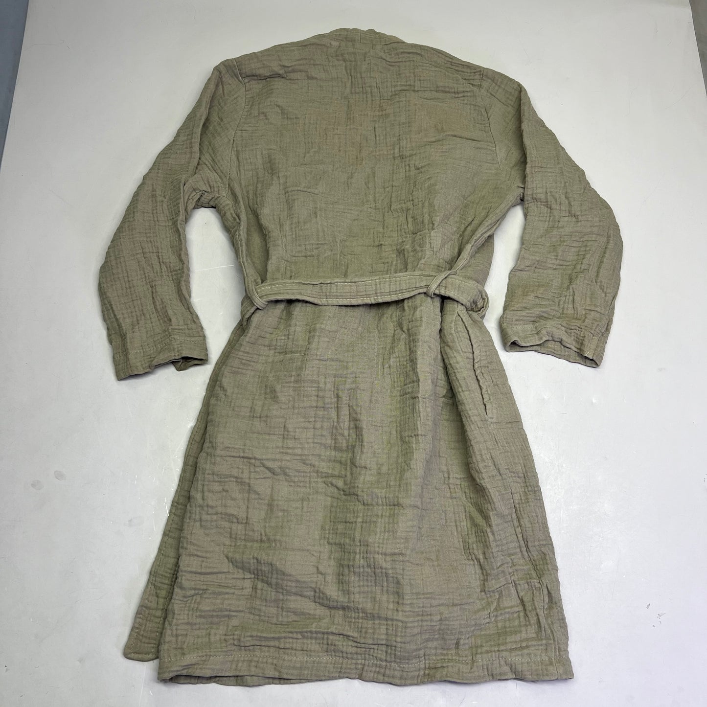 PARACHUTE 4-Ply Gauze Cloud Cotton Robe W/ Pockets Men's Sz S Moss (Pre-Owned)