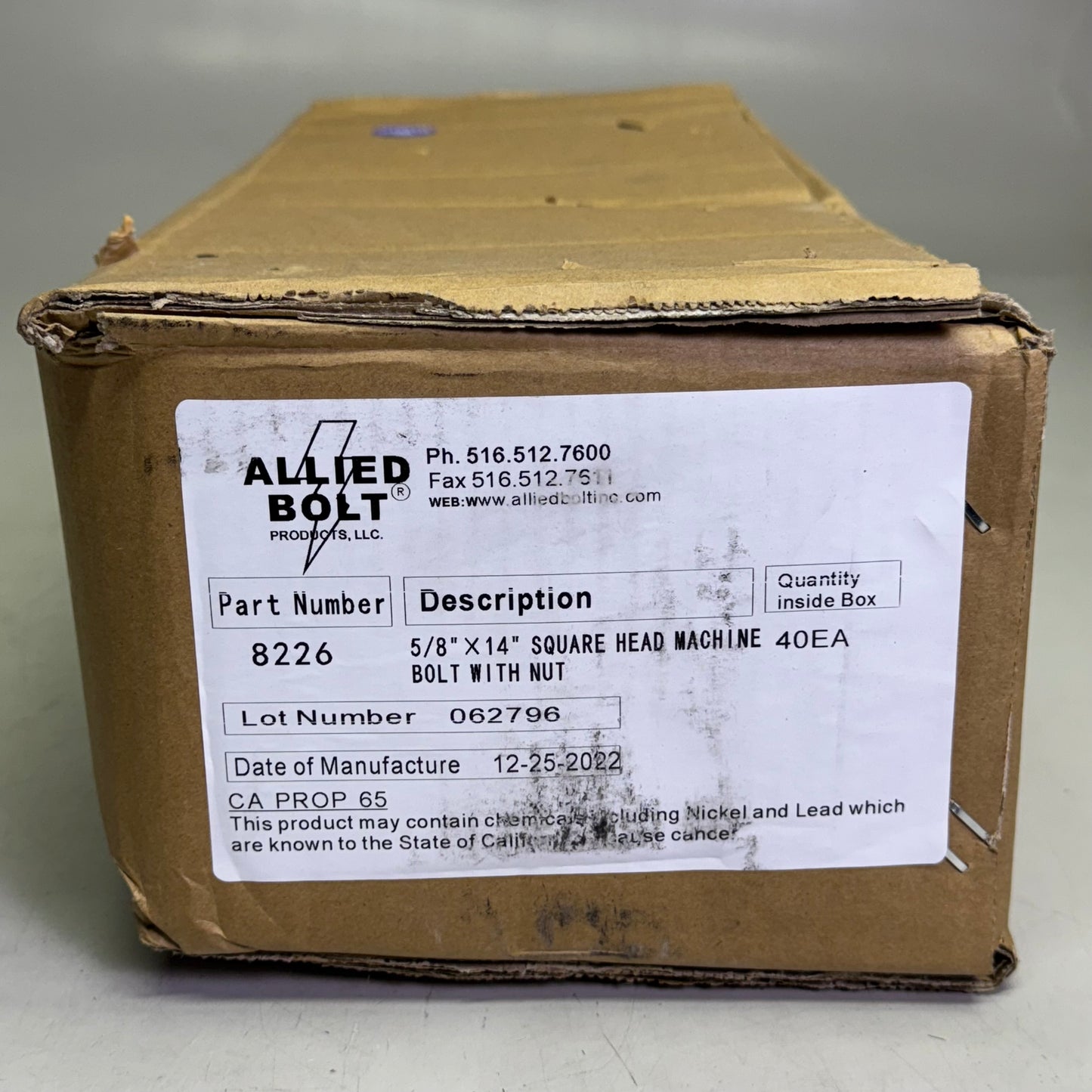 ALLIED BOLT (40 Pcs) Square Head Machine Bolt With Nut 5/8" x 14" 8226