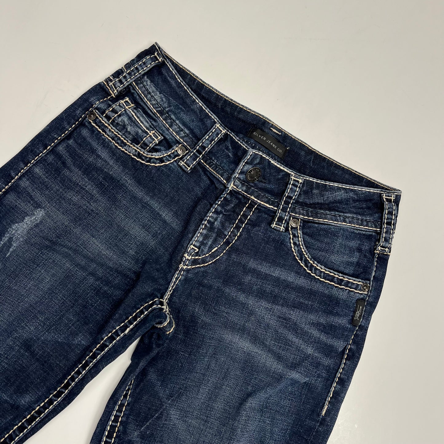 SILVER JEANS CO Mid Rise Straight Luxe Stretch Jean Women's Sz 31/36 Aurora