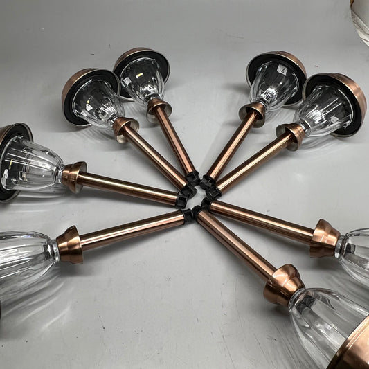 APLAN (8 Pack) Stainless Steel and Glass Solar Path Lights Bronze
