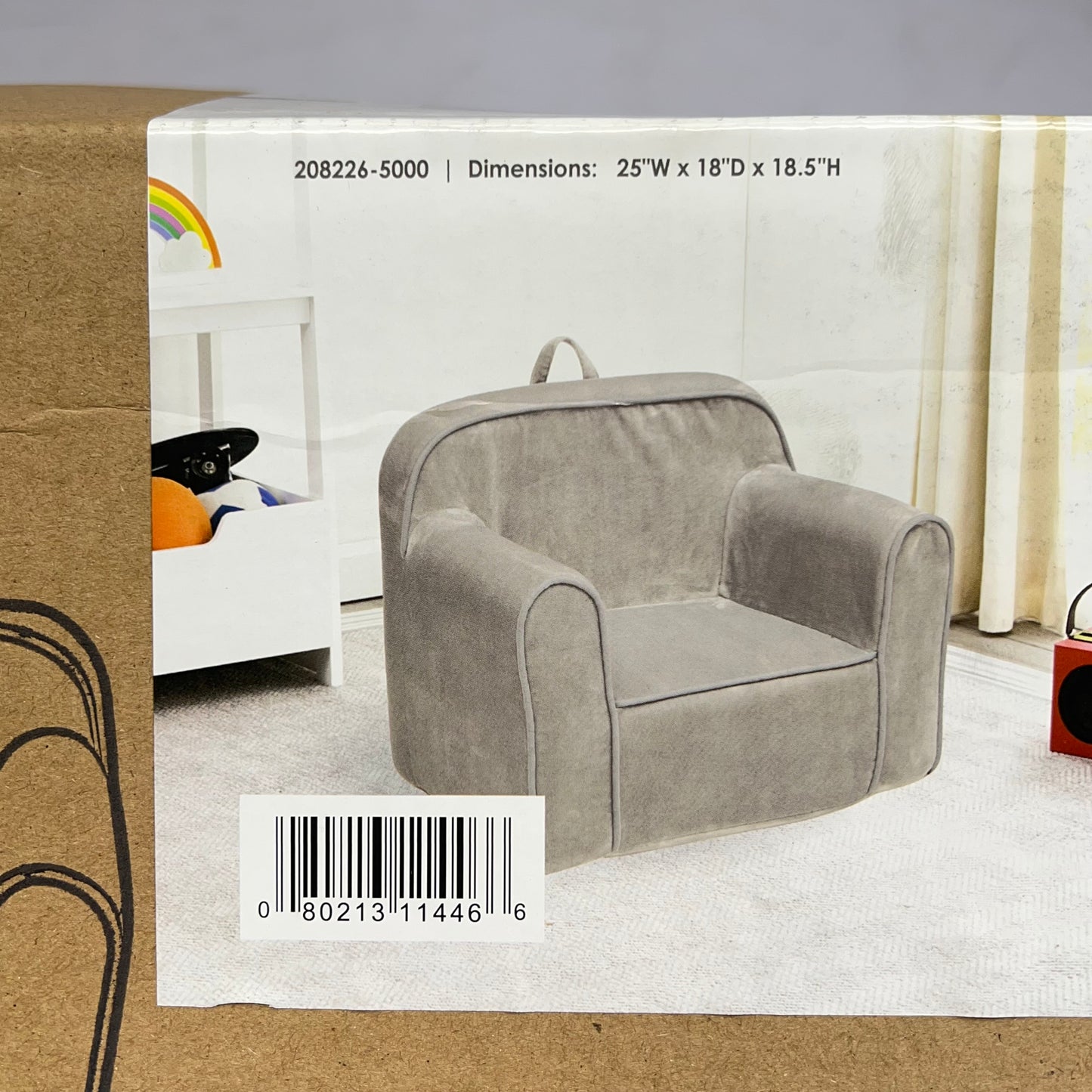 DELTA CHILDREN Cozee Foam Chair  25" x 18" x 20.5" Light Grey 208226-5000