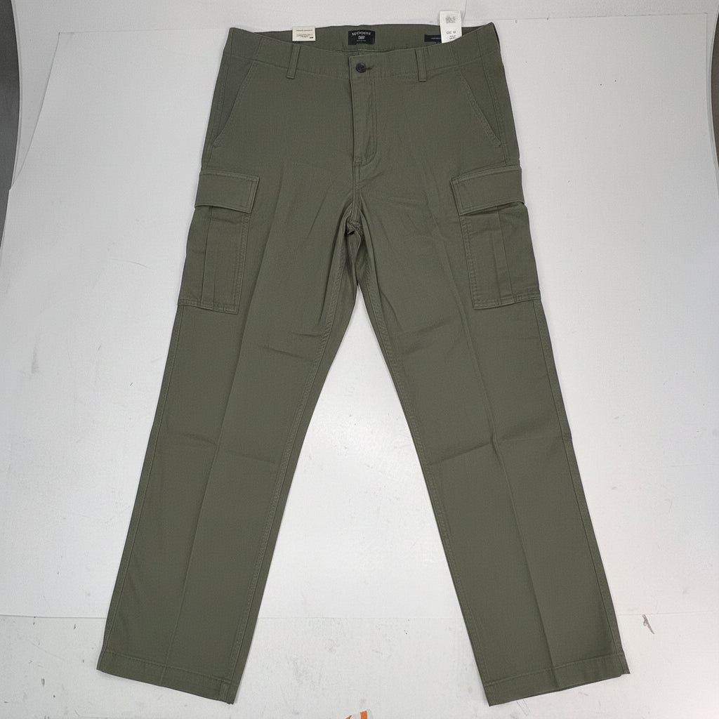 DOCKERS Utility Cargo Straight Fit Comfort Stretch Pant Men's Sz 38x32 G|reen