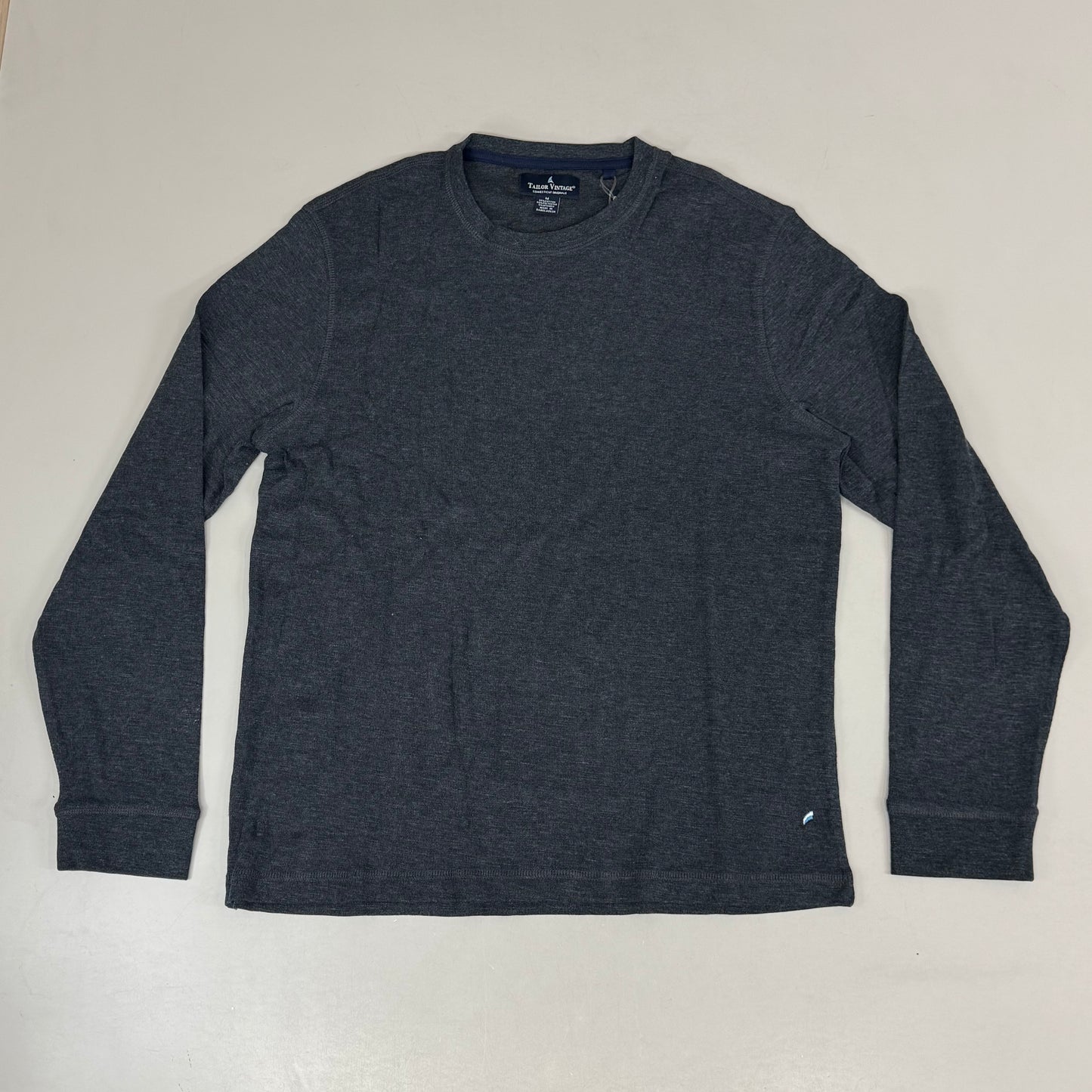 TAYLOR VINTAGE Airotec Long Sleeve Crewneck Weatherproof Shirt Men's M Charcoal Heather 9561P6145-CHR