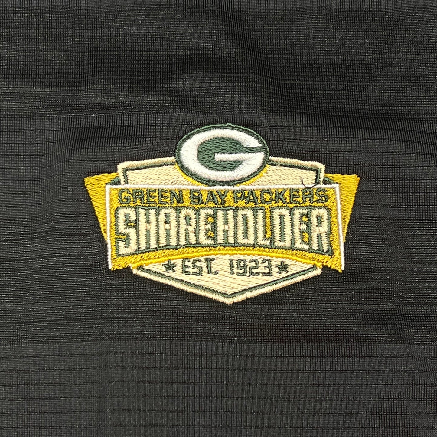 ANTIGUA Green Bay Packers NFL Team Apparel Polo Shirt Men's Sz L Black 3601392