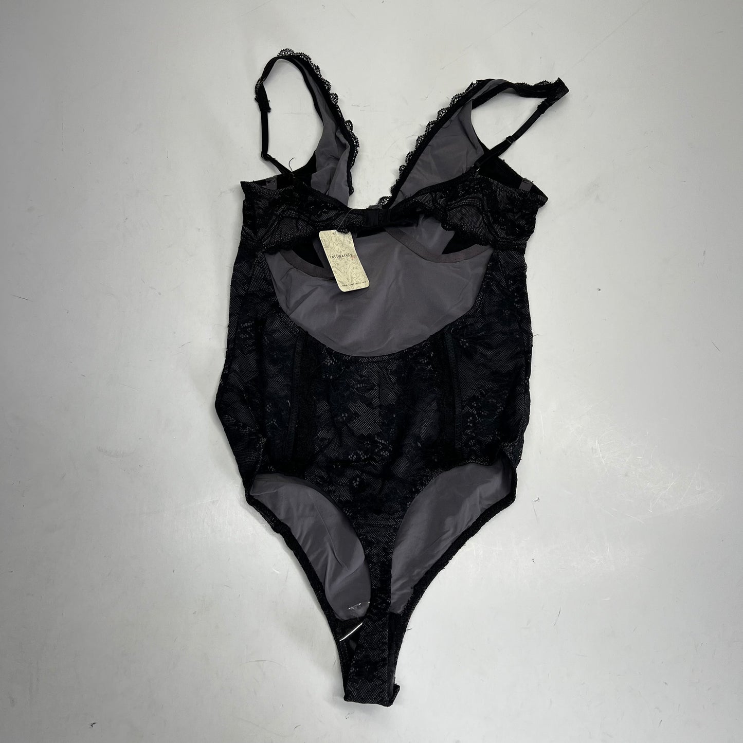 FREE PEOPLE Say You Love Me Bodysuit Lined Lace Women's Sz S Black 103499950