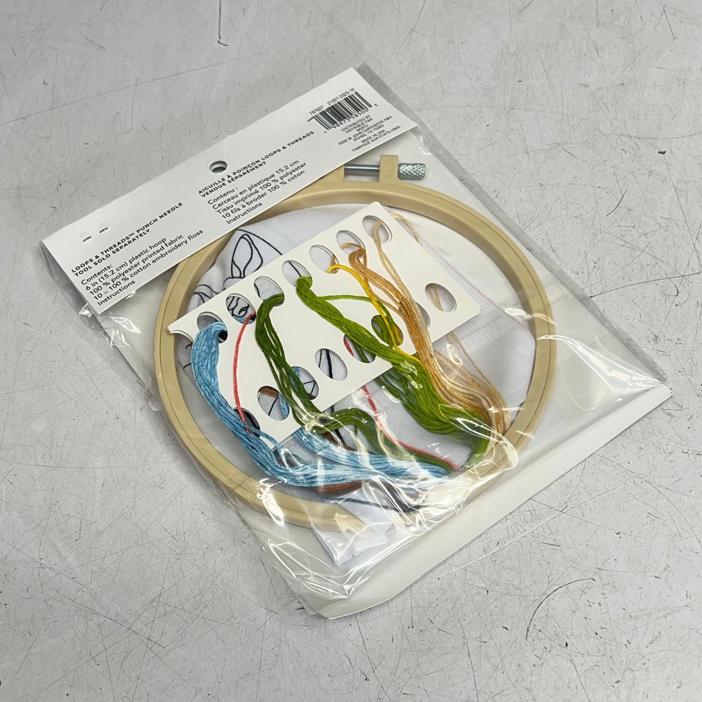 LOOPS & THREADS Punch Needle Kit, Cross Stitch Kit & Embroidery Kit  6" 797609