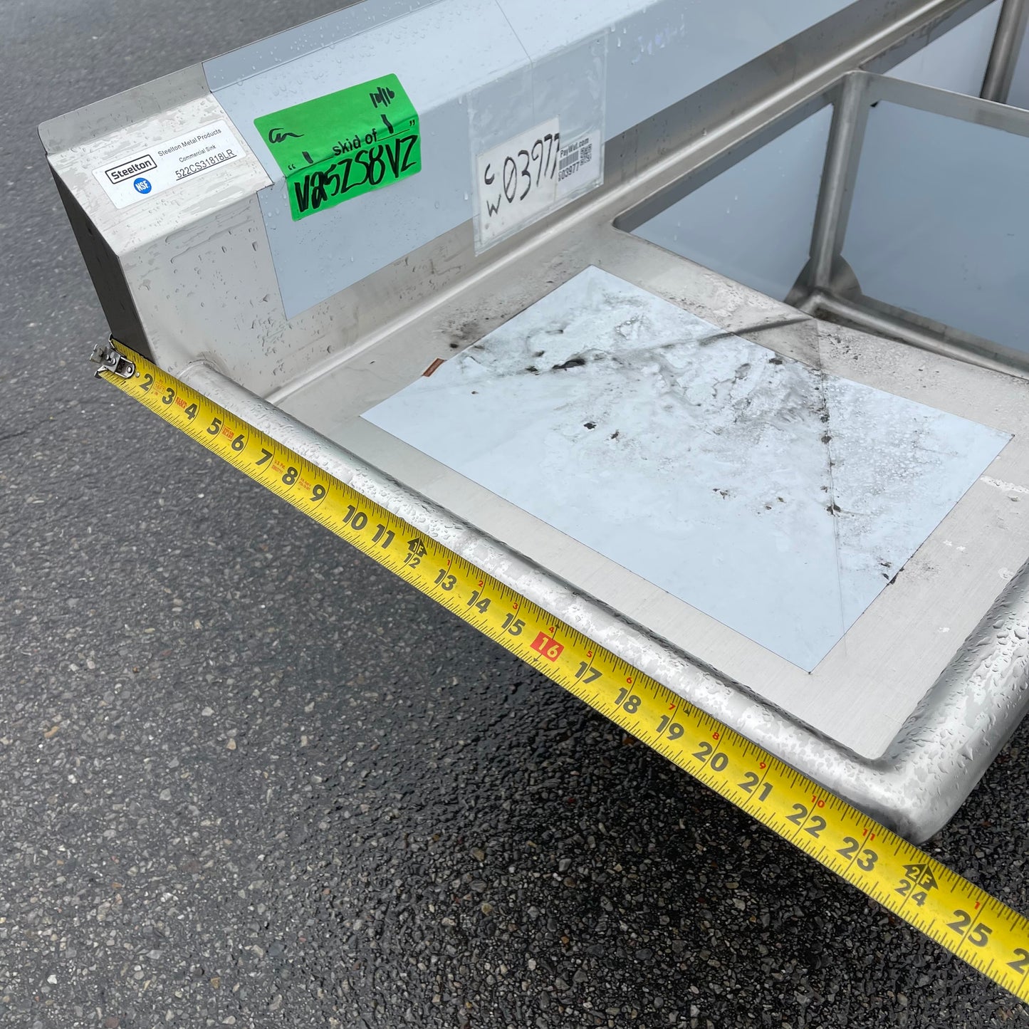 Z@ STEELTON Commercial 3 Compartment Sink 19” 18-gauge Stainless Steel 522CS31818LR