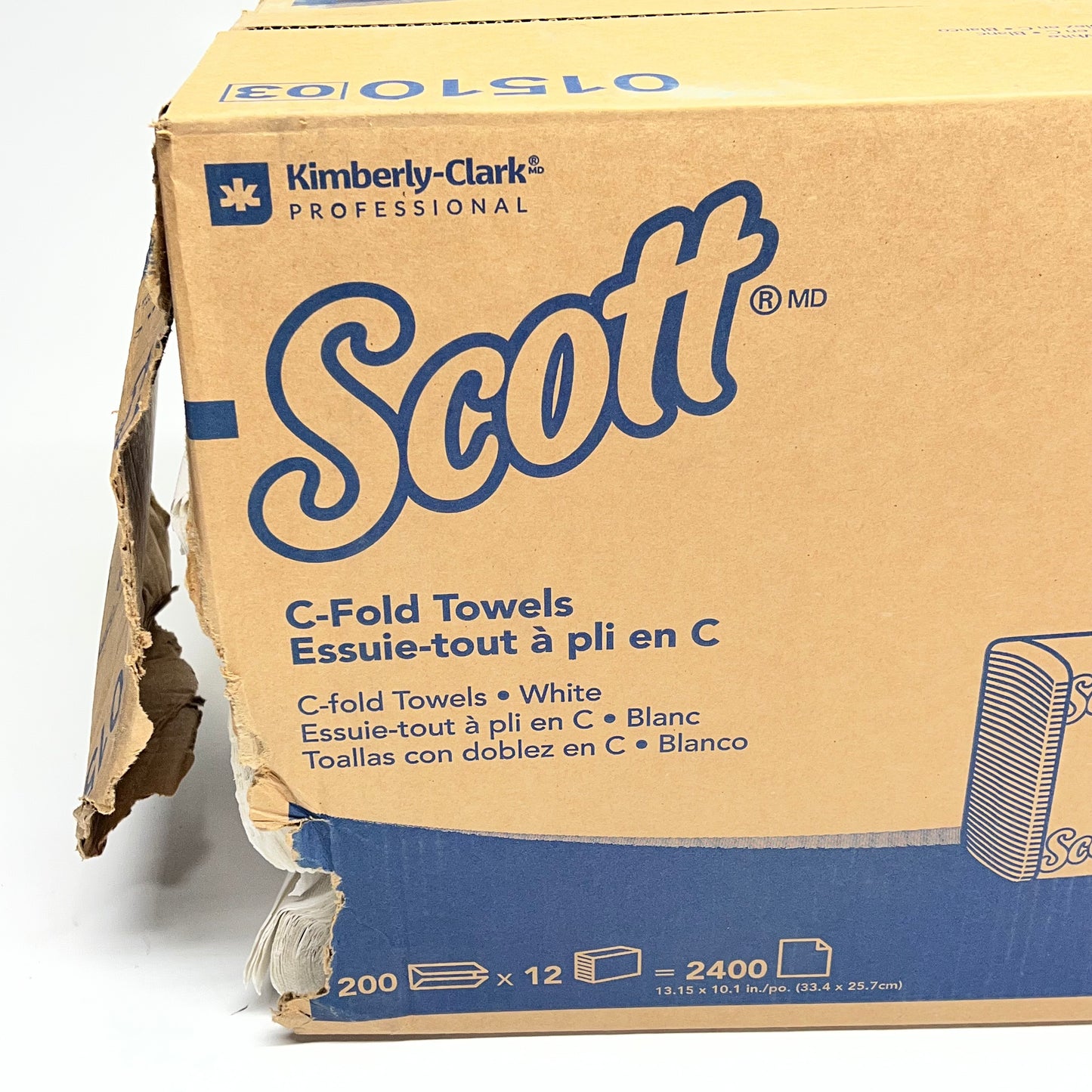 ZA@ KIMBERLY-CLARK  (2,400 PACK) C-fold Hand Towels Towels  13.15 x 10.1" White 0151003 (As-Is)