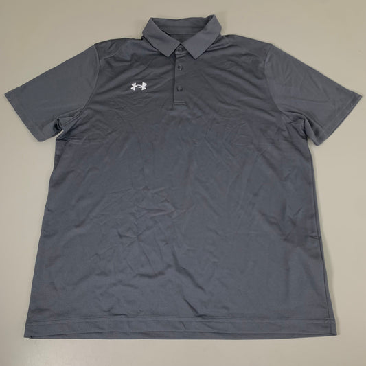 UNDER ARMOUR UA Team Tech Polo Loose Light & Moisture Wicking Men's Sz L Grey
