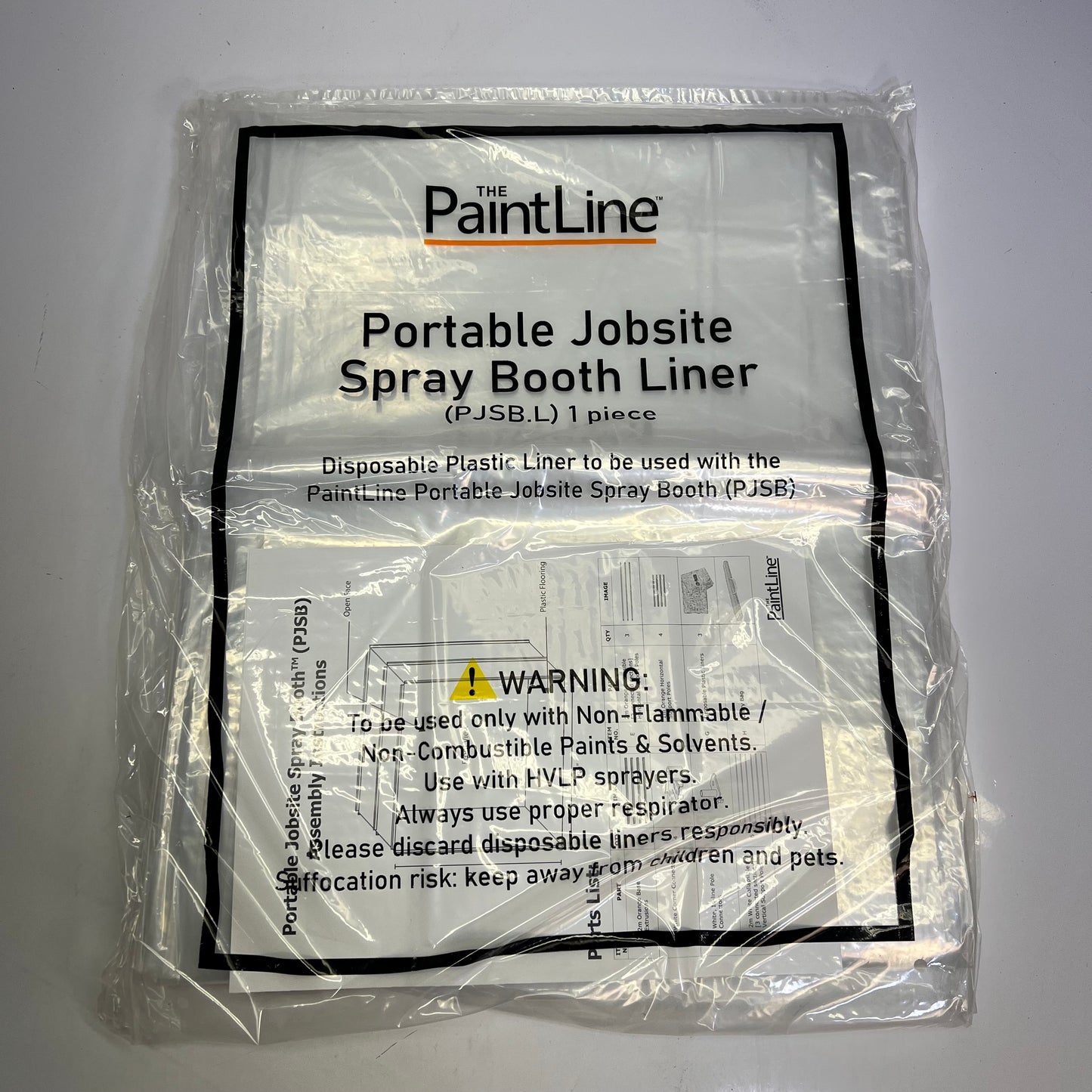 PAINT LINE (3 PACK) Portable Jobsite Spray Booth Liner 80"x80" Clear PJSB