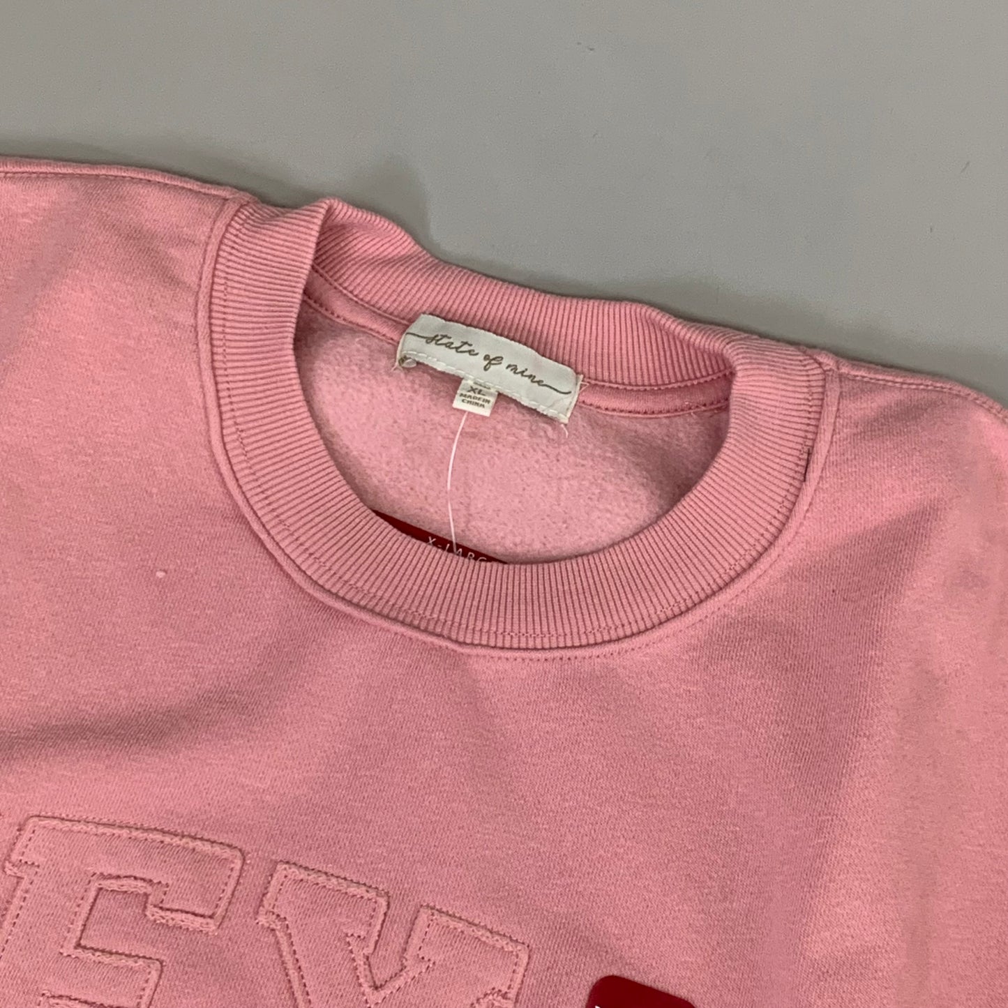 STATE OF MINE Women's Texas Print Sweatshirt Sz-XLarge Blush 15711