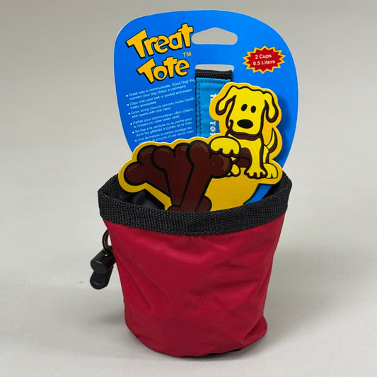 ZA@ CANINE HARDWARE Treat Tote LG 2 Cup Capacity Puppy Dog Training Red 01500 B