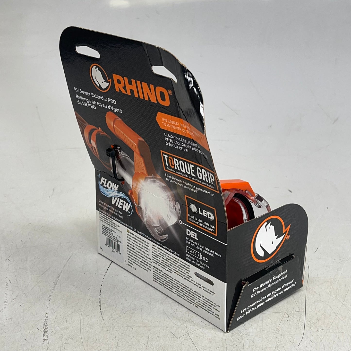 CAMCO Rhino Rv Sewer Extender Pro W/ Led Flashlight  5" Universal Orange 39570