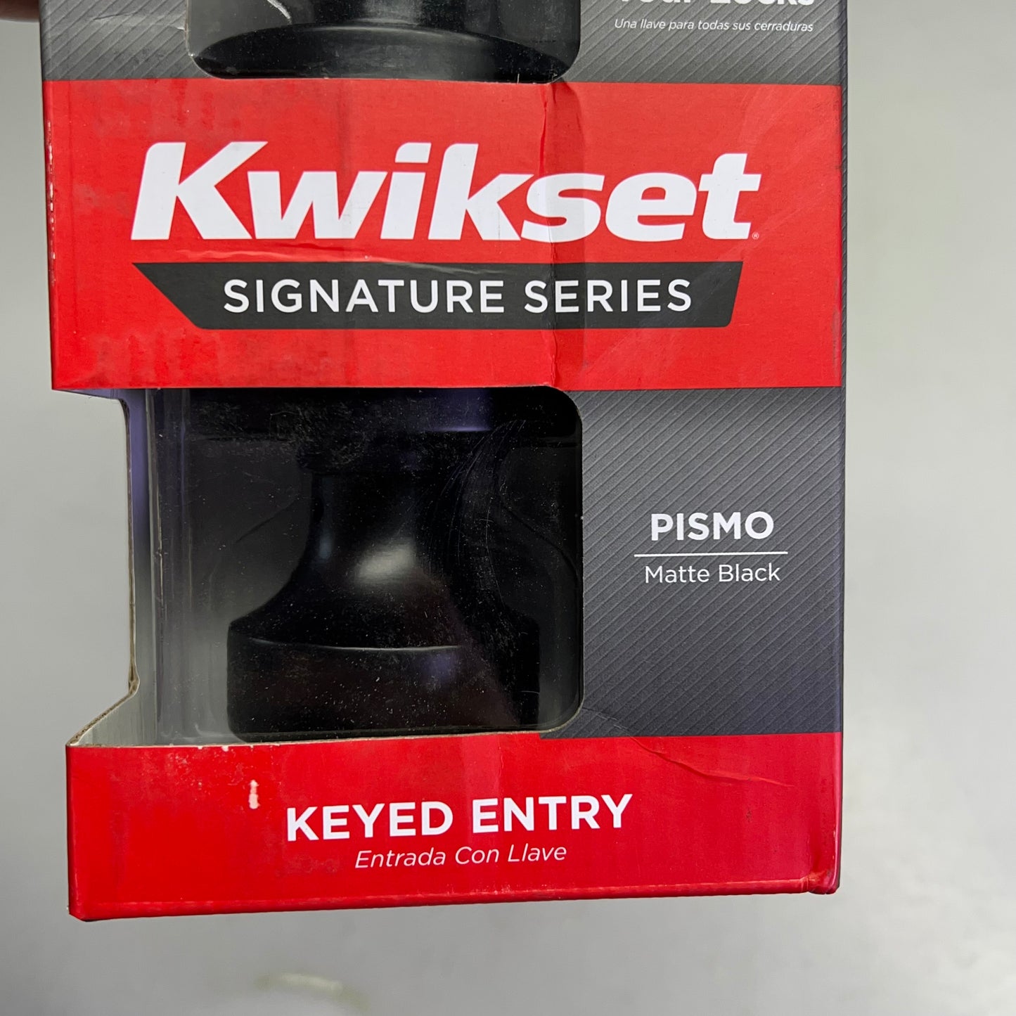 KWIKSET Signature Series Pismo Entry Door Knob 2-1/4" Matte Black 97402-849