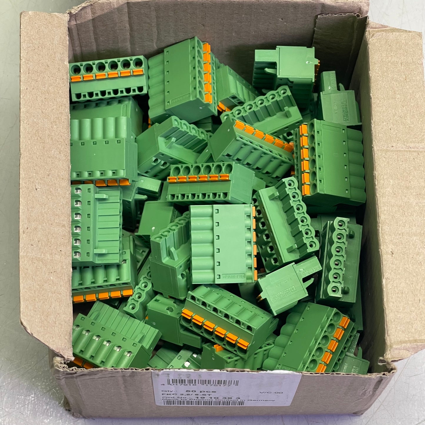 PHOENIX CONTACT (50 PACK) FKC 2,5/6-ST Pluggable Terminal Block Green 1910393