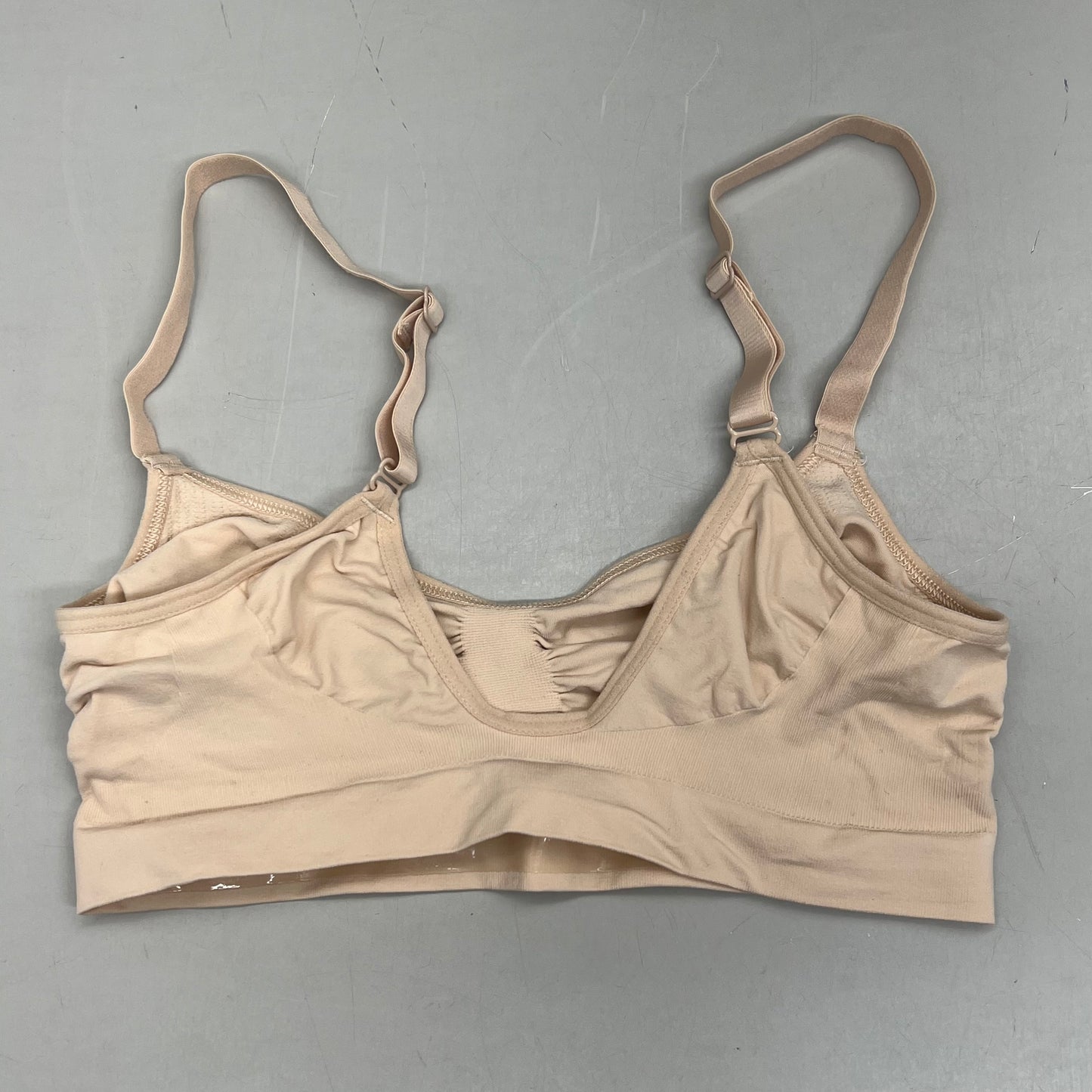 SKIMS Strong Support Seamless Sculpt Bralette Pique Stitching Women's Sz L Sand