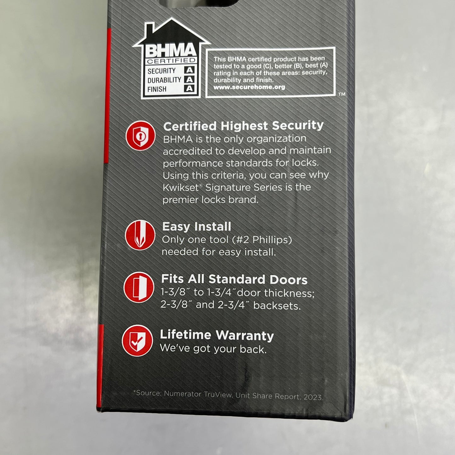 KWIKSET Contemporary Halifax Square Lever Keyed Entry Satin Nickel 97402-812