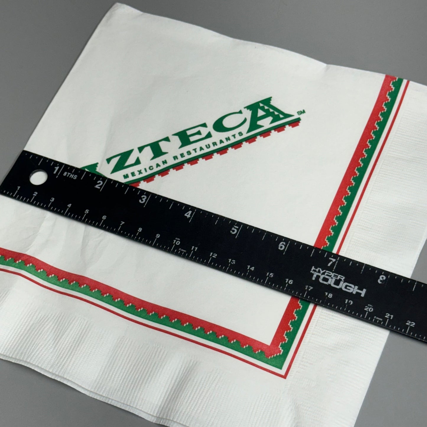 ZA@ PATERSON RED & GREEN 2000PK! Napkins 3Ply White ADV. AZTECA NC03449 E