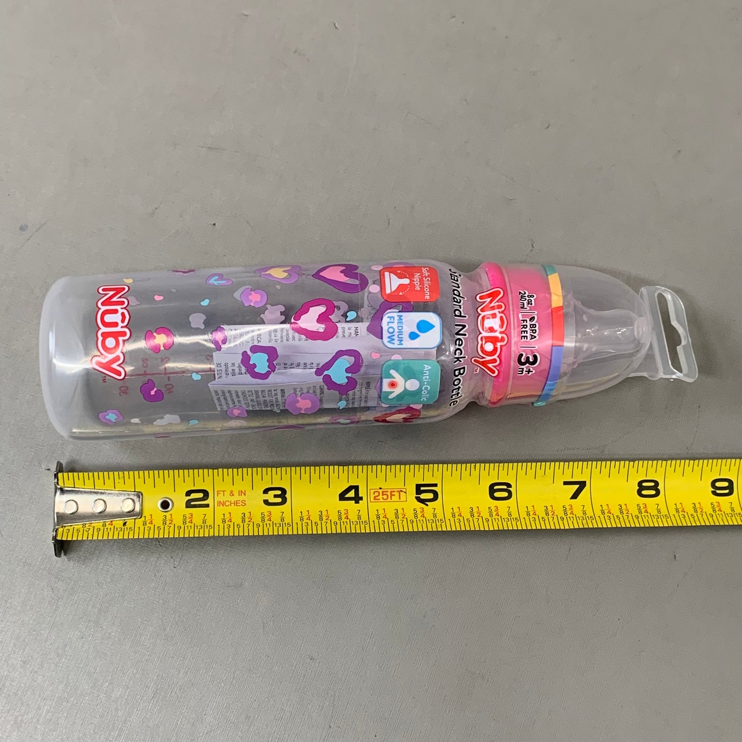 NUBY (6 Pack) Assorted Non-Drip Neck Baby Bottles As-is (slightly Damaged Packaging)  8oz Color's May Very