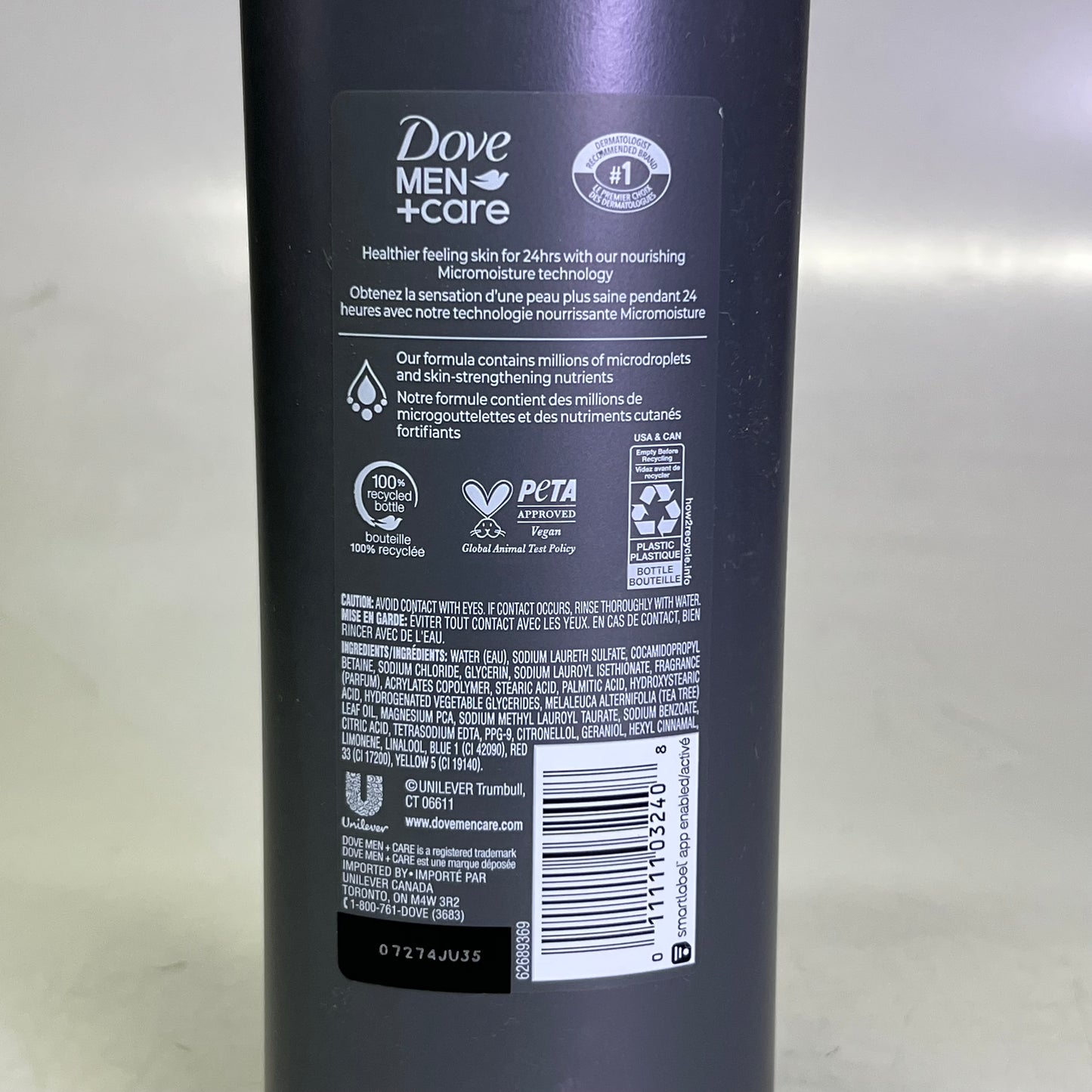 DOVE Men + Care Post-Workout Body Wash For Men 3 in 1 Revive With Tea Tree Oil 18 oz
