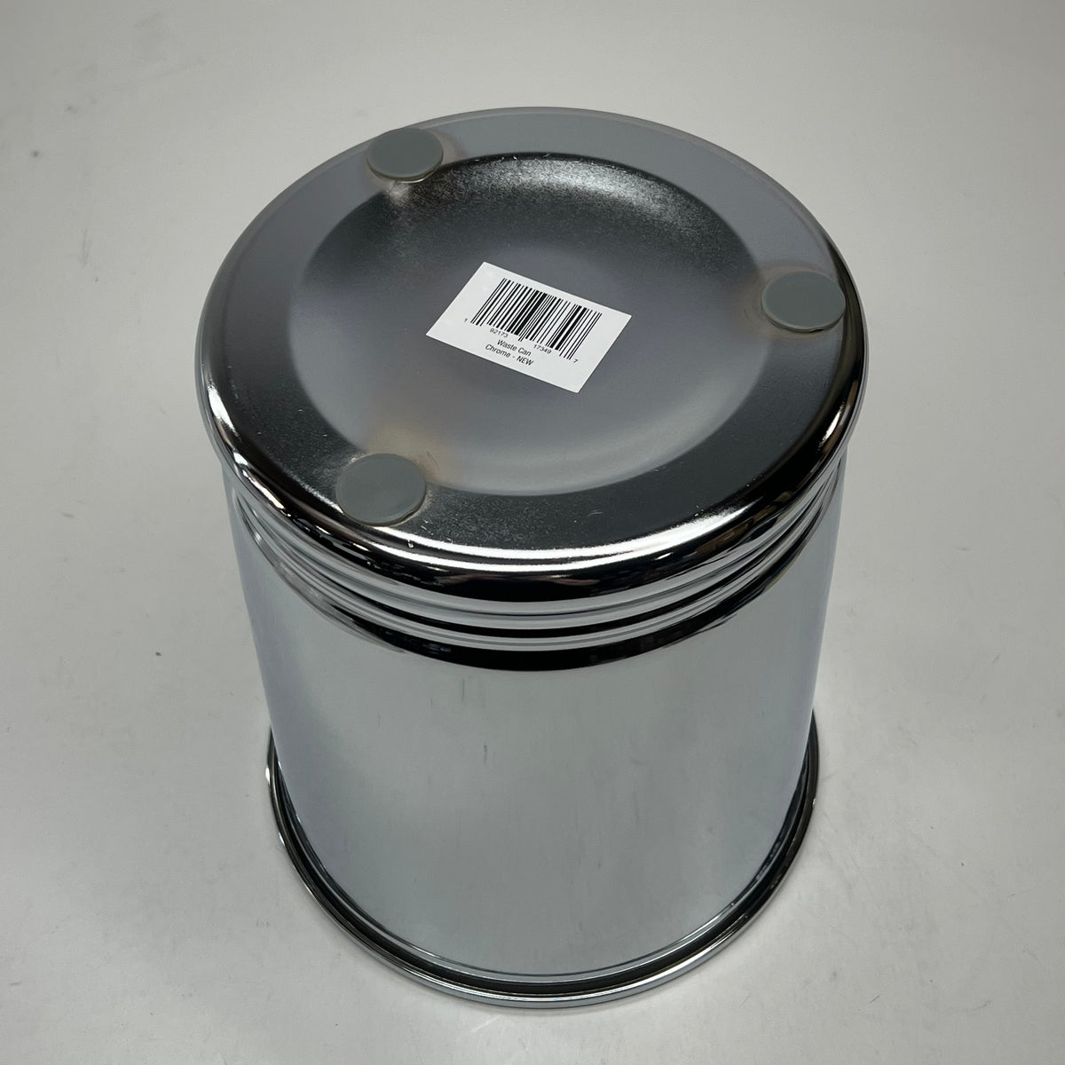 M DESIGN Restroom Waste Can W/ Padded Bottom 9"Dia x10"H Chrome RTA280