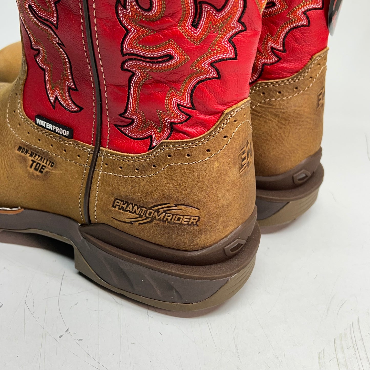 WORK WILD WEST Phantom Rider Henley Comp Toe AG8 Footbed Men's Sz 10 Red DH5358