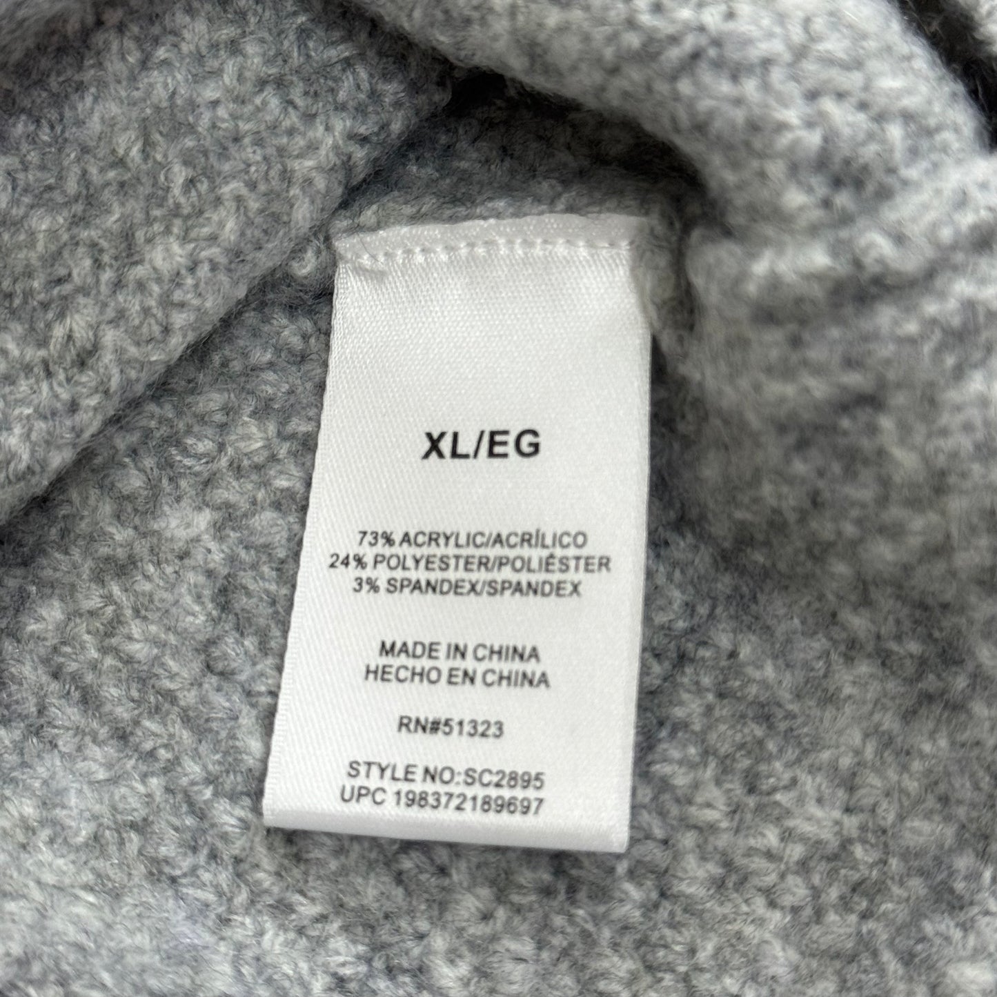 VINCE CAMUTO Cable Knit Sweater Women's Sz-XL Light Heather Grey SC2895