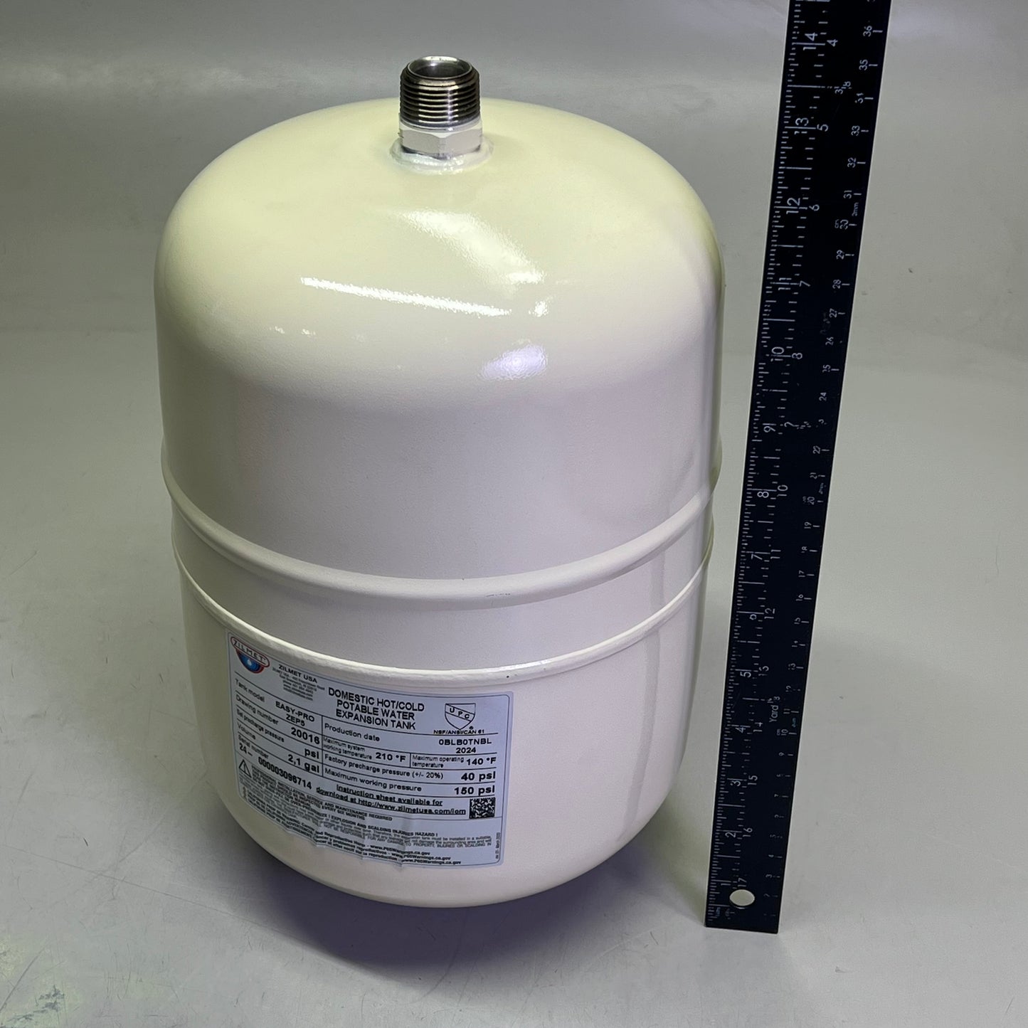 ZILMET Domestic Hot/Cold Potable Water Expansion Tank 2.1 Gal 3/4" NPT EASY PRO