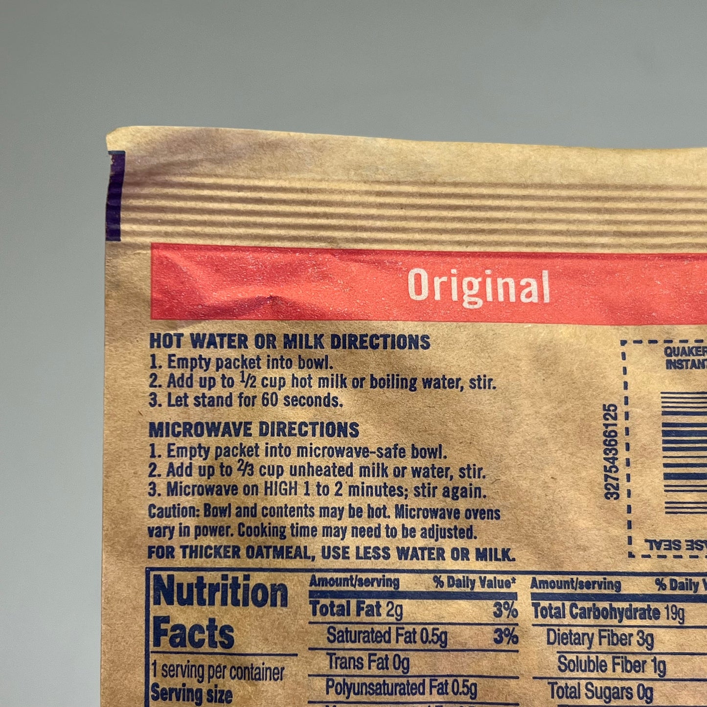 QUAKER (48 COUNT) Instant Oatmeal Original Flavor Individual Packages BB 05/26