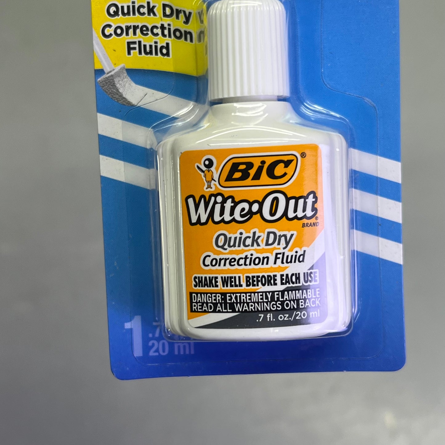 BIC (6 PACK) White Out Quick Dry Correction Fluid W/ Foam Brush .7 fl oz White