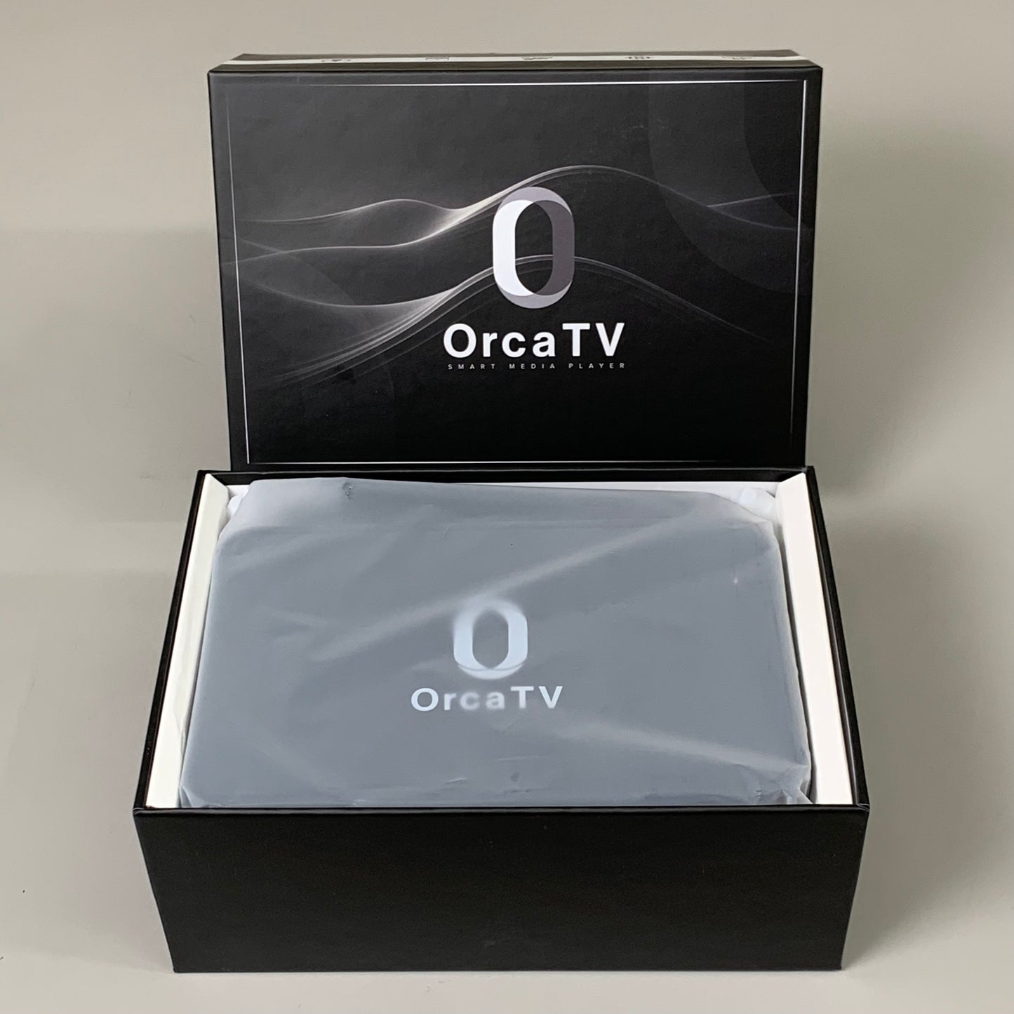 ORCA TV Smart Media Player Package Voice Control Remote Power Adaptor HDMI Cable