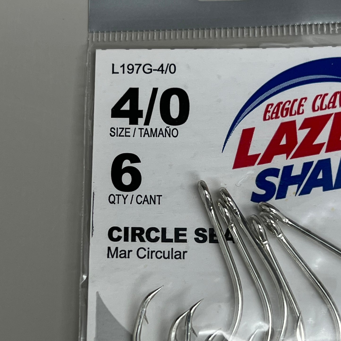 EAGLE CLAW (5 PACK) Circle Sea Freshwater & Saltwater Chrome #4/0 6pc L197G-4/0