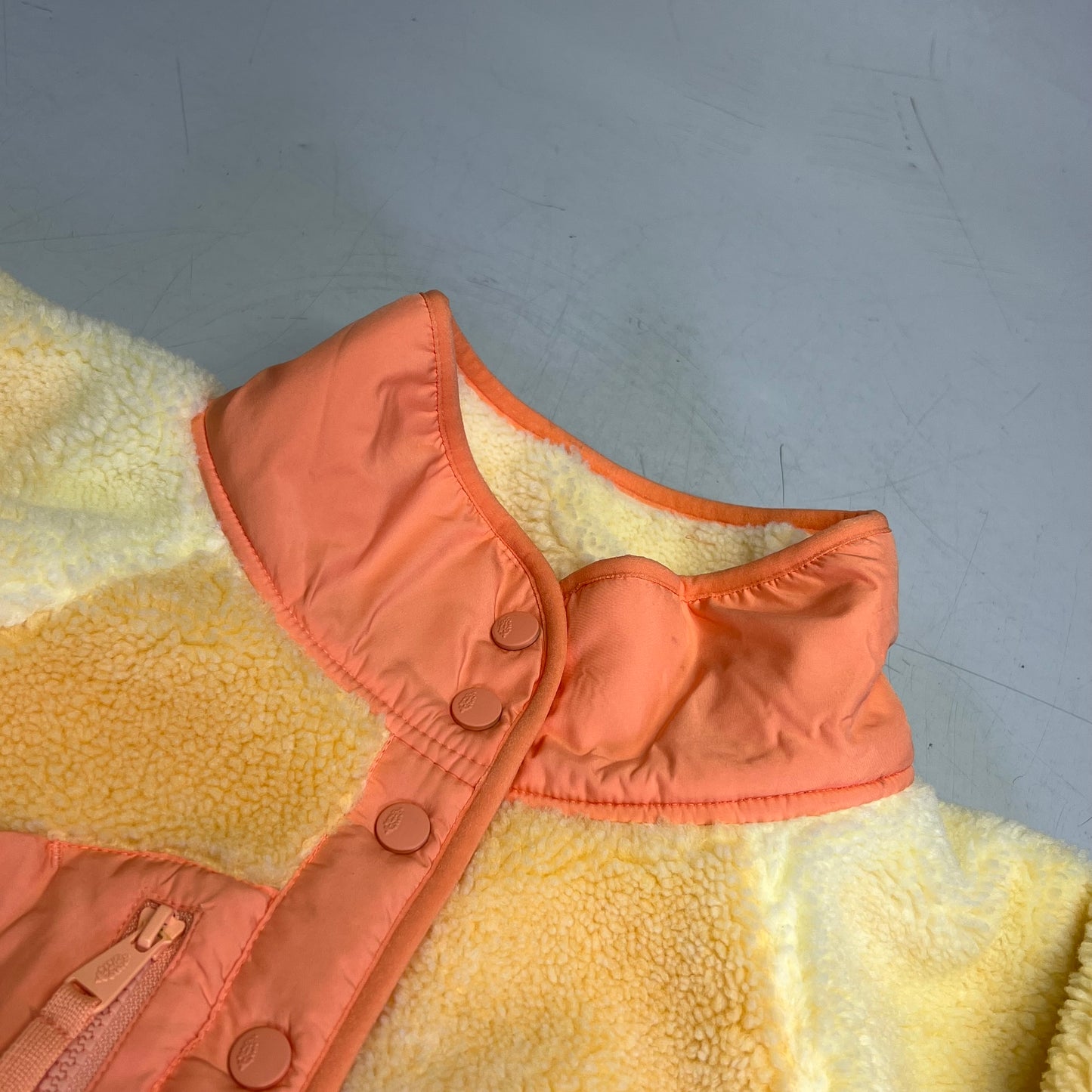 FREE PEOPLE Fluffy Half Button Rocky Ridge Pull Over Women's Sz L Tulip Pink