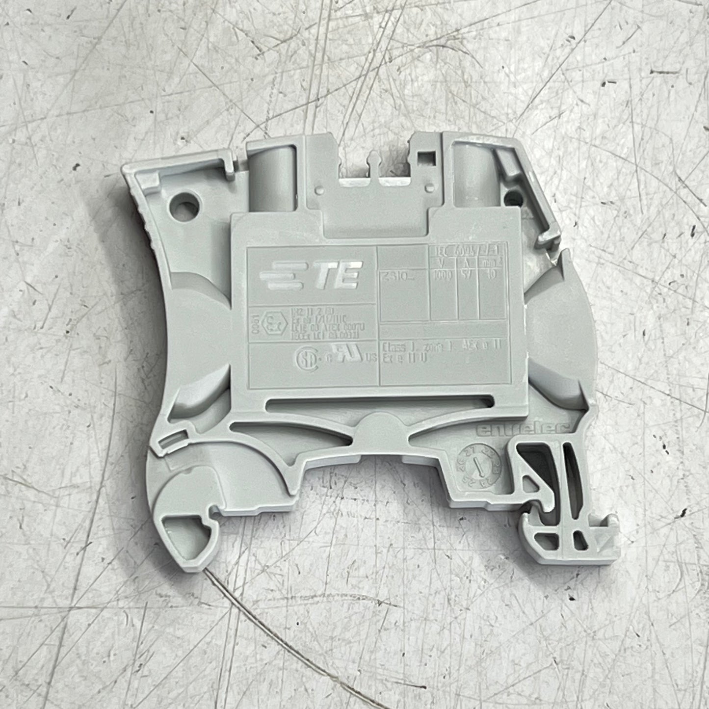TE CONECTIVITY Din Rail Mount Terminal Block 6 AWG 57 A Grey 1SNK508010R0000