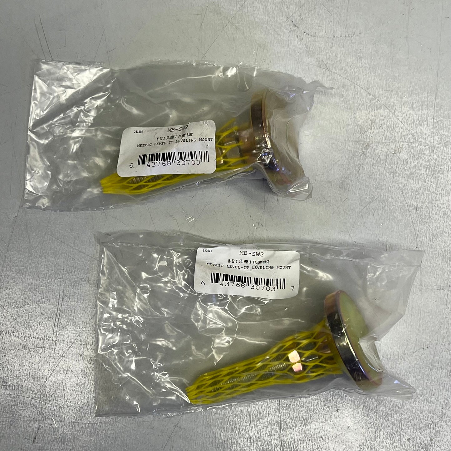 (2 PACK) Metric Leveling Mount Swiveling Stud M-12 X 50.8 X 47.6MM MB-SW2