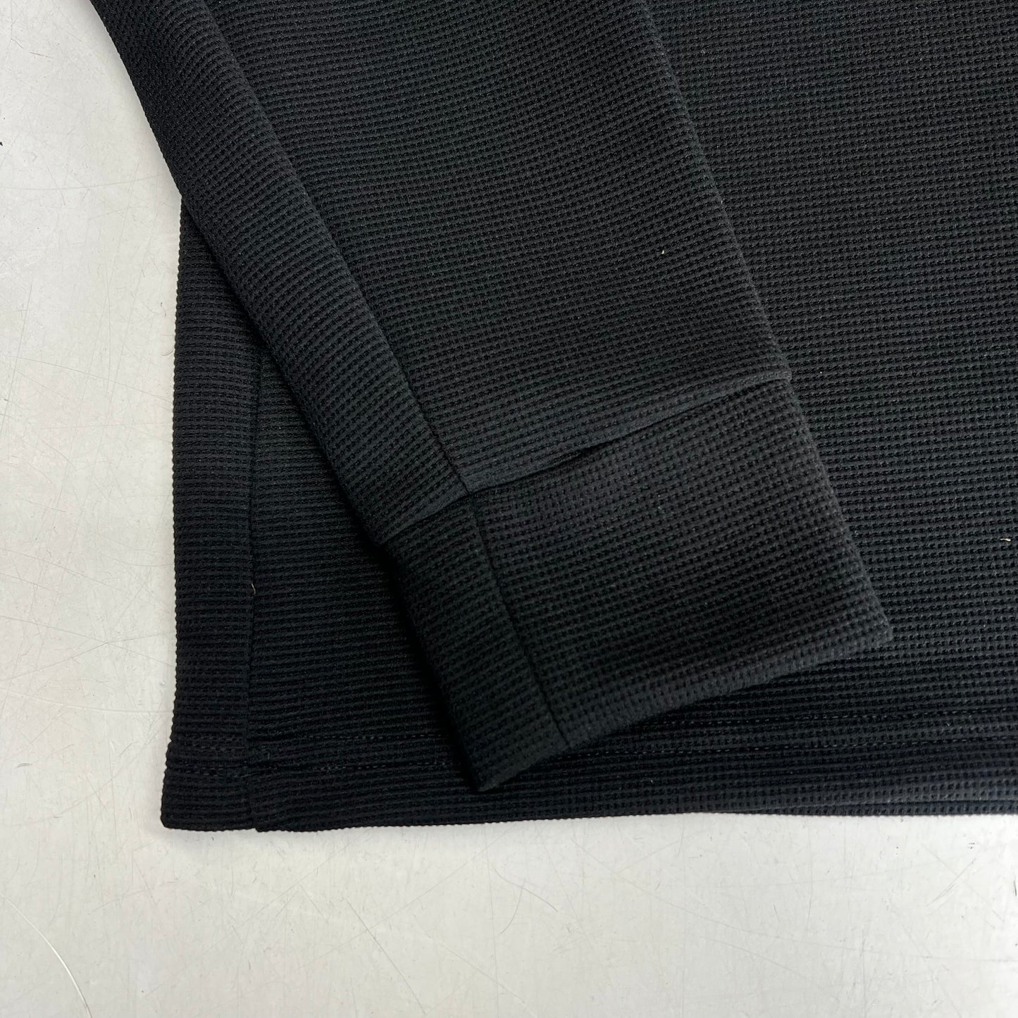 THOMAS STERLING Half Button Soft Waffle Knit Long Sleeve Men's Sz XL Black