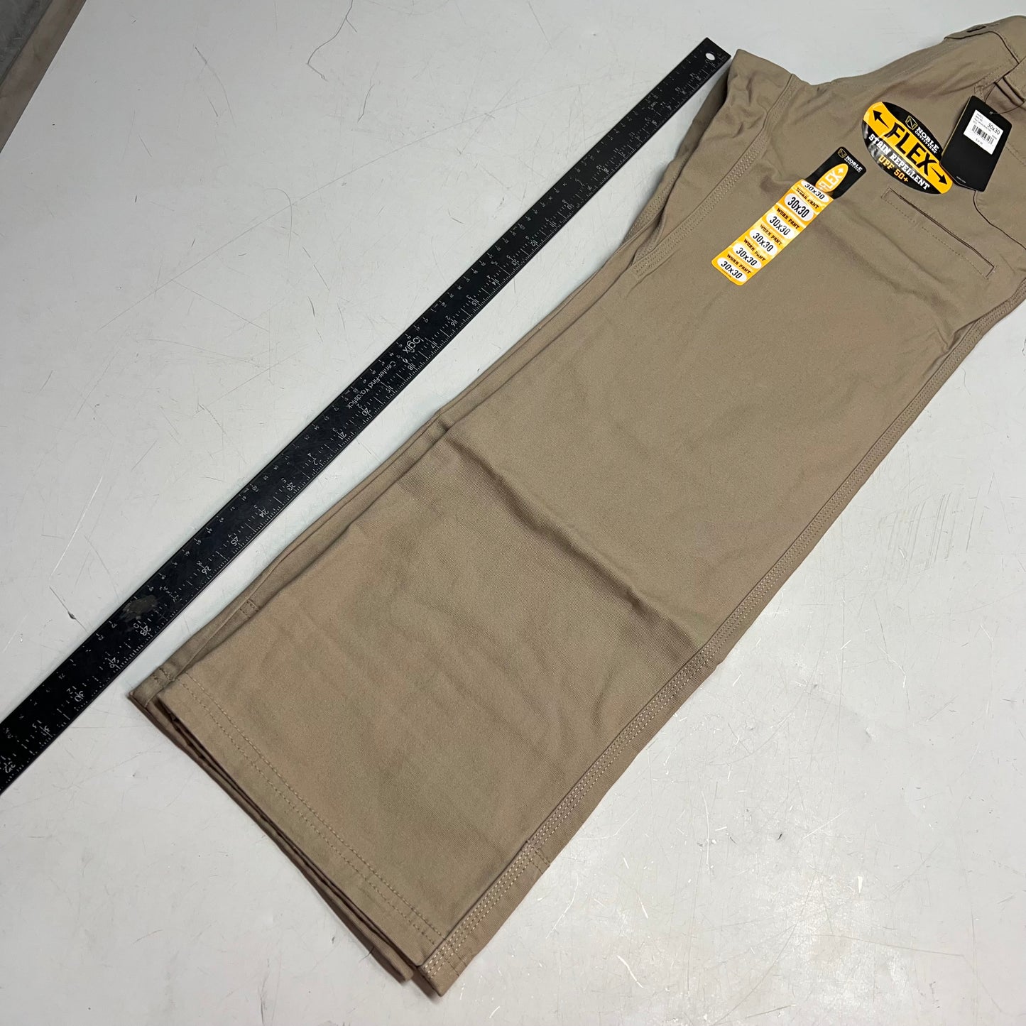 NOBLE OUTFITTERS Flex Stretch Canvas Work Pant Men's Sz 30x30 Khaki 18425