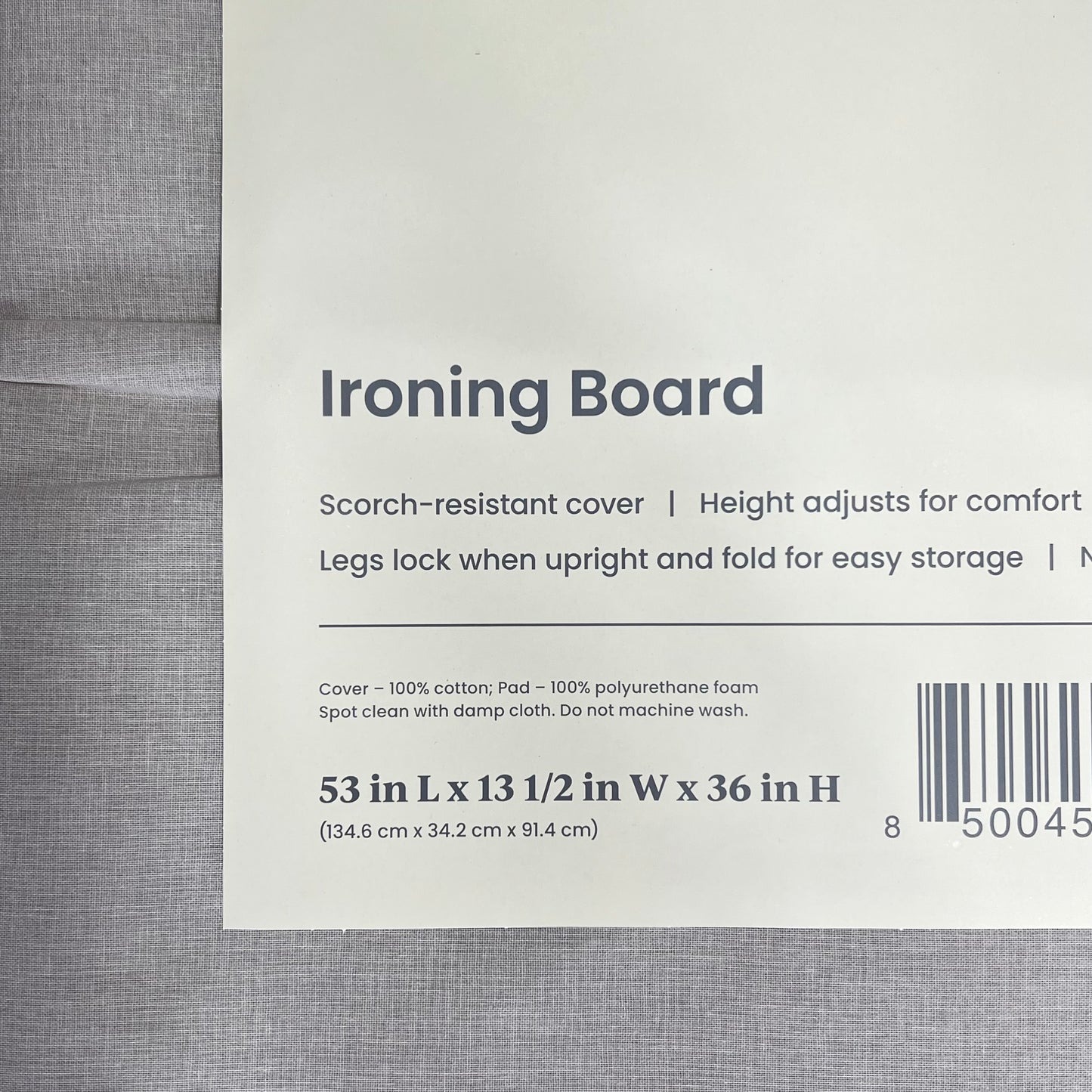 ZA@ BRIGHTROOM Standard Ironing Board Collapsible & Adjustable Grey 002-00-9028