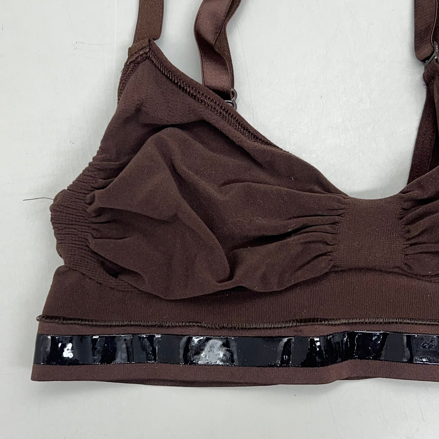 SKIMS Strong Support Seamless Sculpt Bralette Pique Stitching Women's Sz S Cocoa