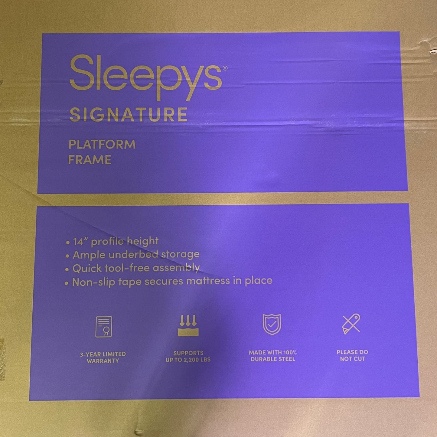 SLEEPYS Raised Metal Bed Frame Sz King, Black CHS90208