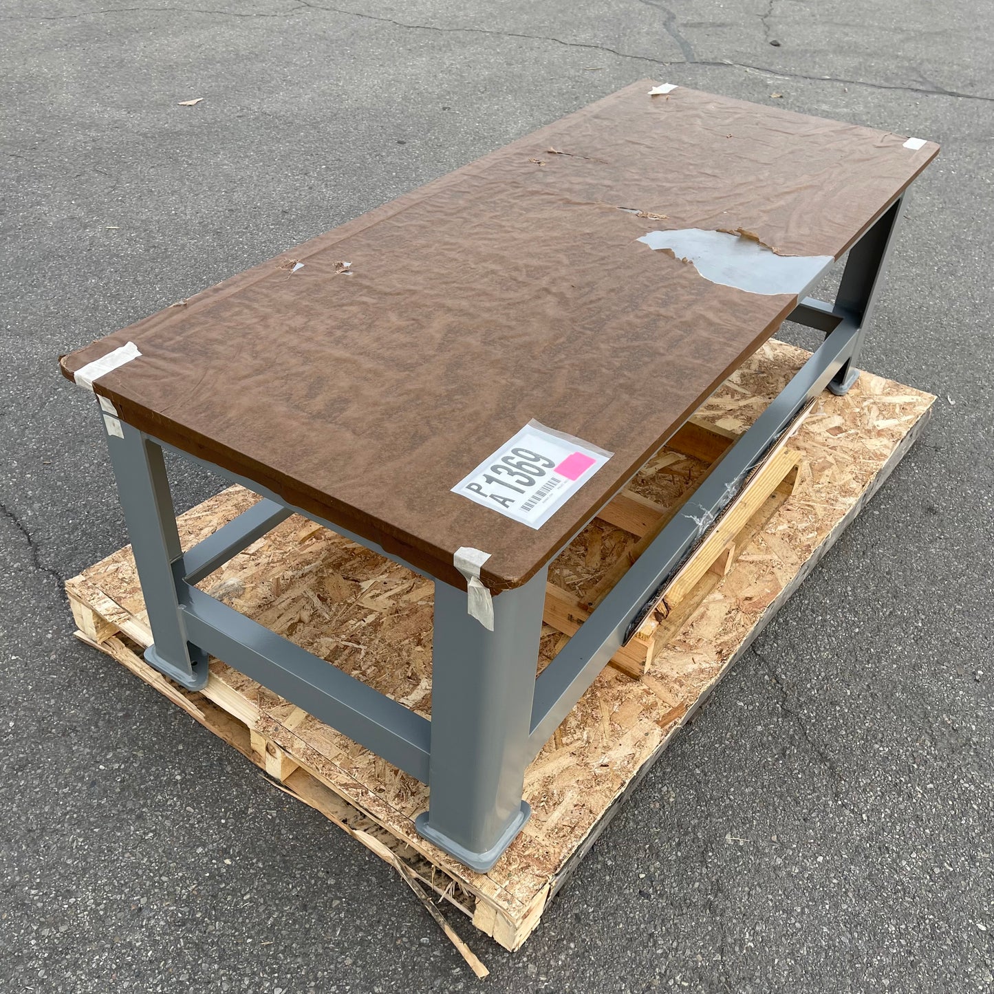 ZA@ Pallet of BRUTE MACHINE BASES Heavy-Duty Work Table 72”x30”x24” ~680 lbs Steel (AS-IS)