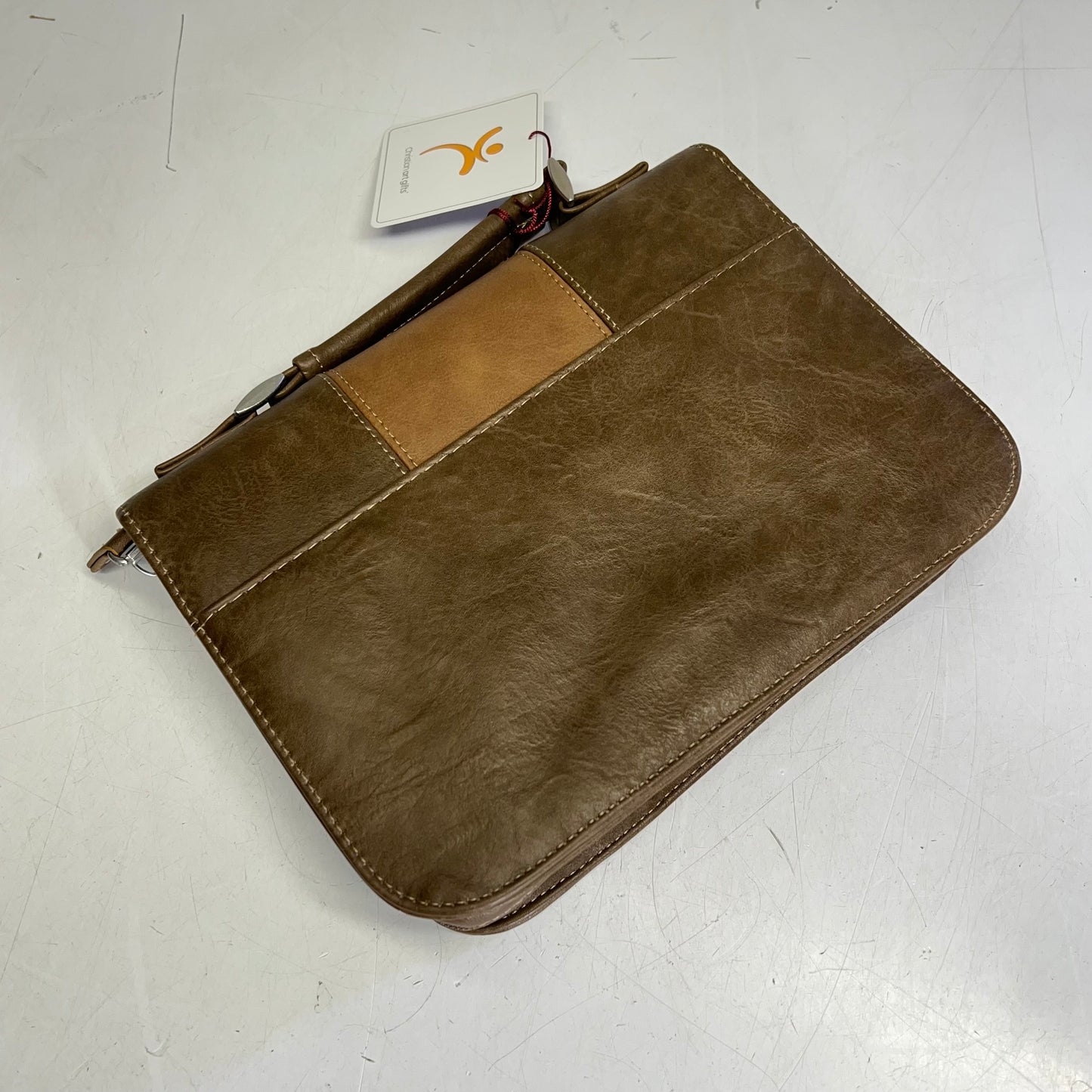 CHRISTIAN ART GIFTS Proverbs 3:5 Faux Leather Bible Cover  7"x10" Brown BBL682