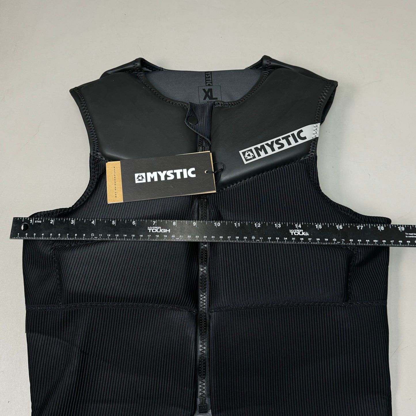 MYSTIC Block Impact Vest YKK Front-Zip & Clash Foam Sz XL Black 35005.200107