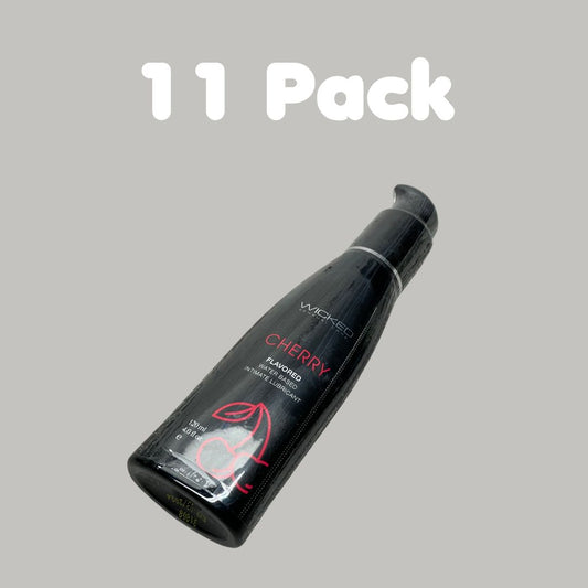 WICKED SENSUAL CARE 11 Pack Cherry Flavored Water Based Intimate Lubricant 4 oz 03/24 (New)