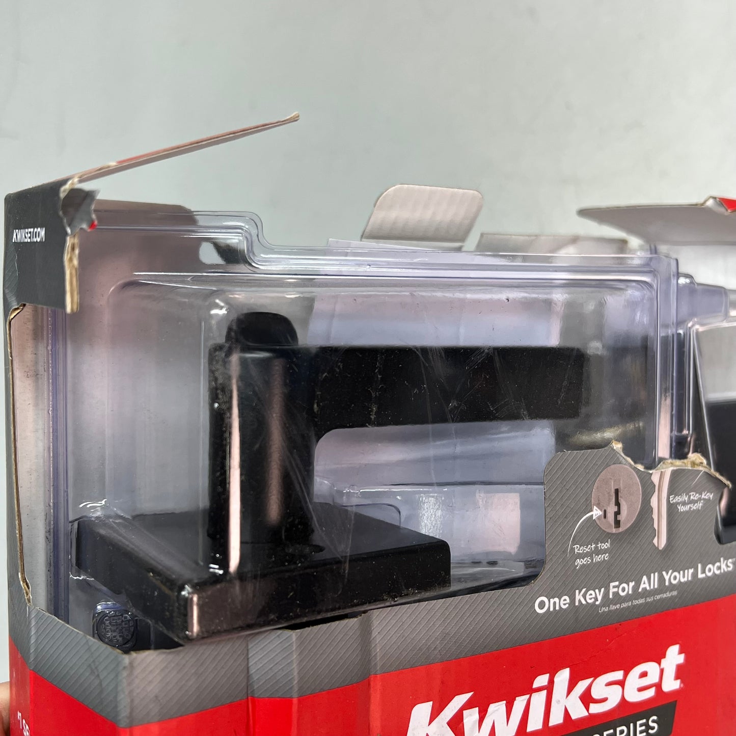 KWIKSET Halifax Double Cylinder Deadbolt & Keyed Entry Matte Black 99910-068 Damaged Package