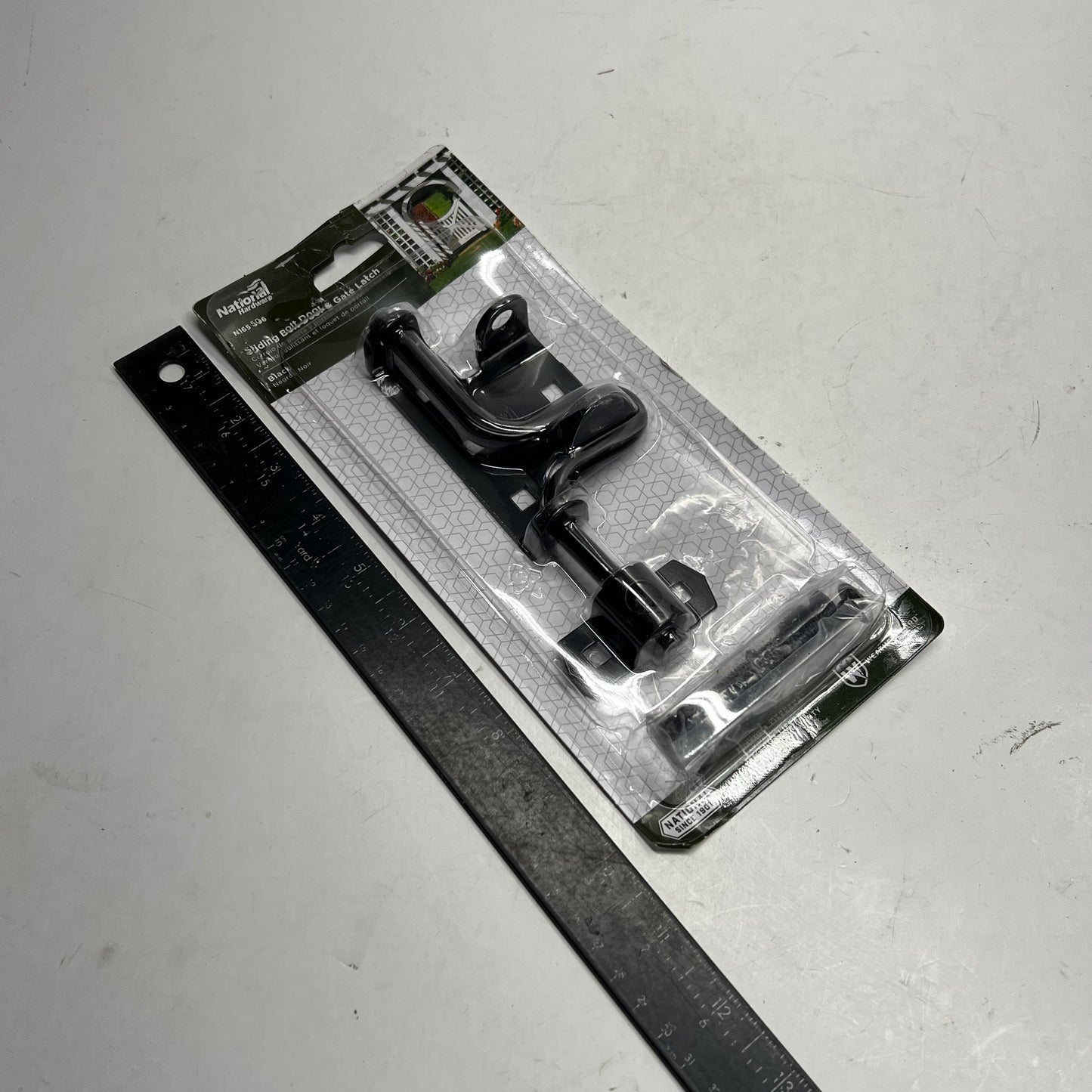 NATIONAL HARDWARE (2 PACK) Sliding Bolt Door & Gate Latch Black N165-506