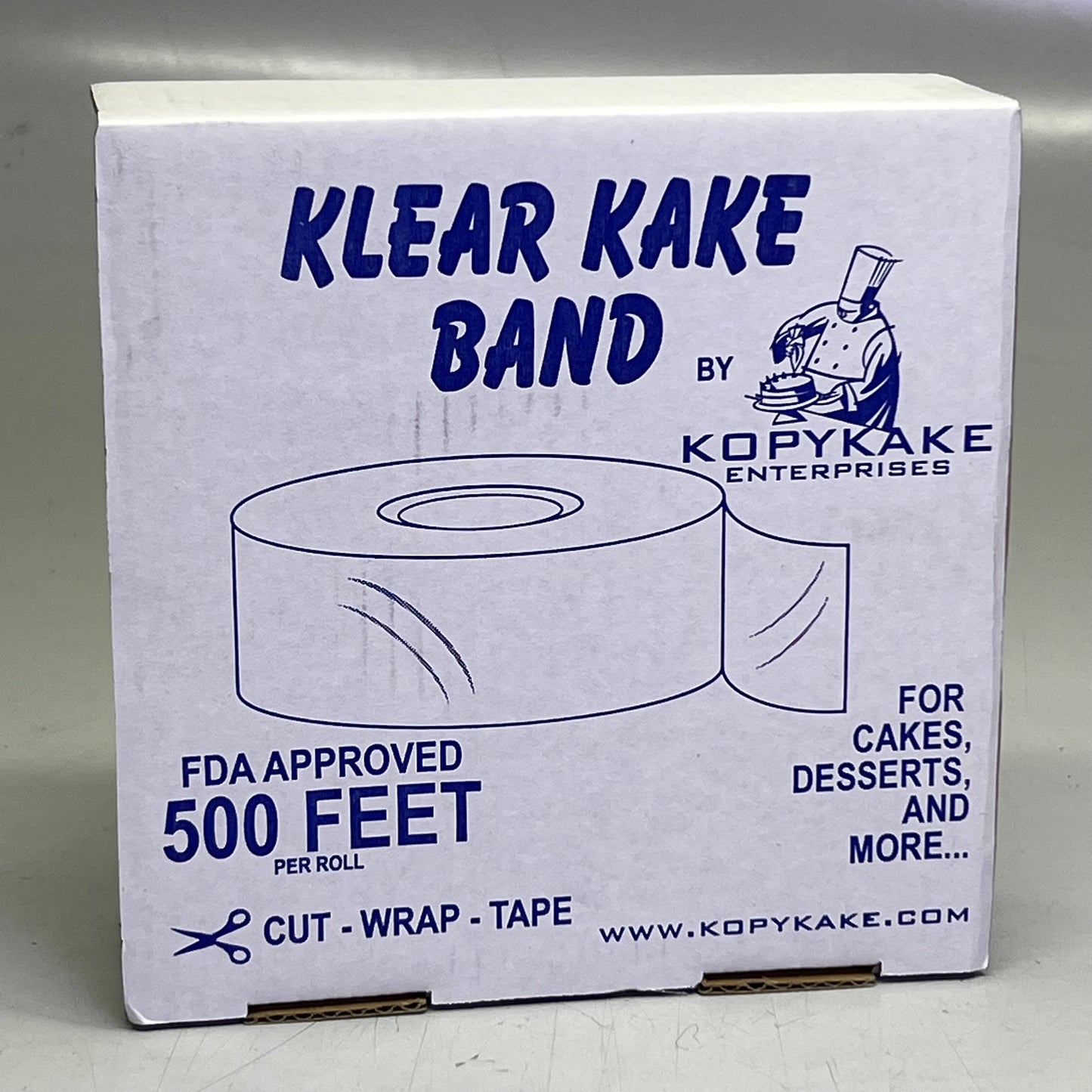 KLEAR KAKE BAND Cake Banding Clear 2.5" x 500ft Clear KB500