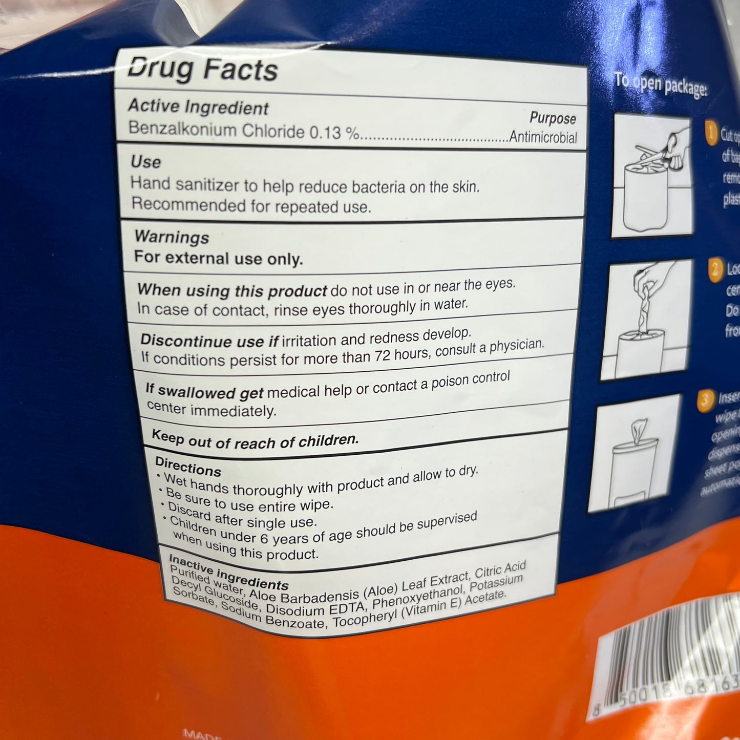 ZA@ GOOD EARTH  (2 PACK, 1800 WIPES EACH)  Sanitizing Wipes  8"x5" White BB 12/27