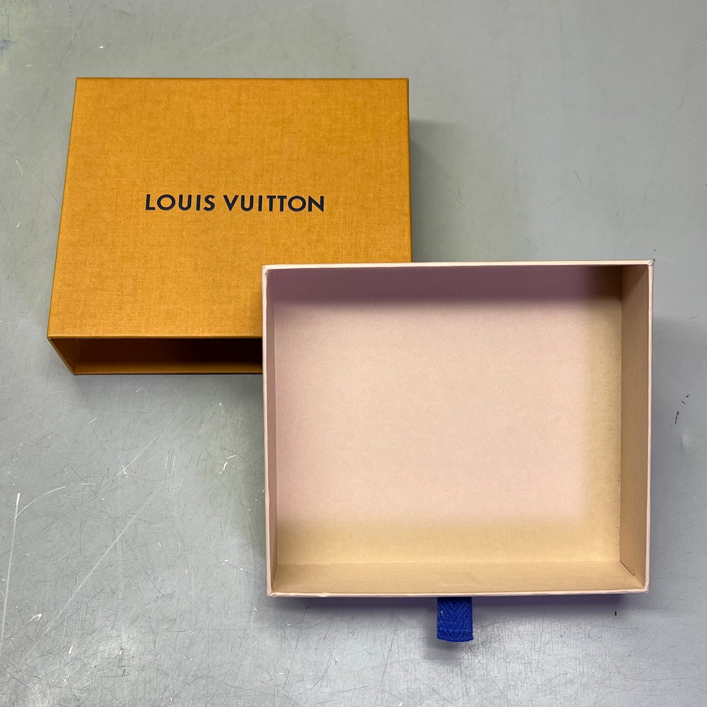 LOUIS VUITTON Empty Pull Out Product Box 6"L X 5"w X 1" D Orange