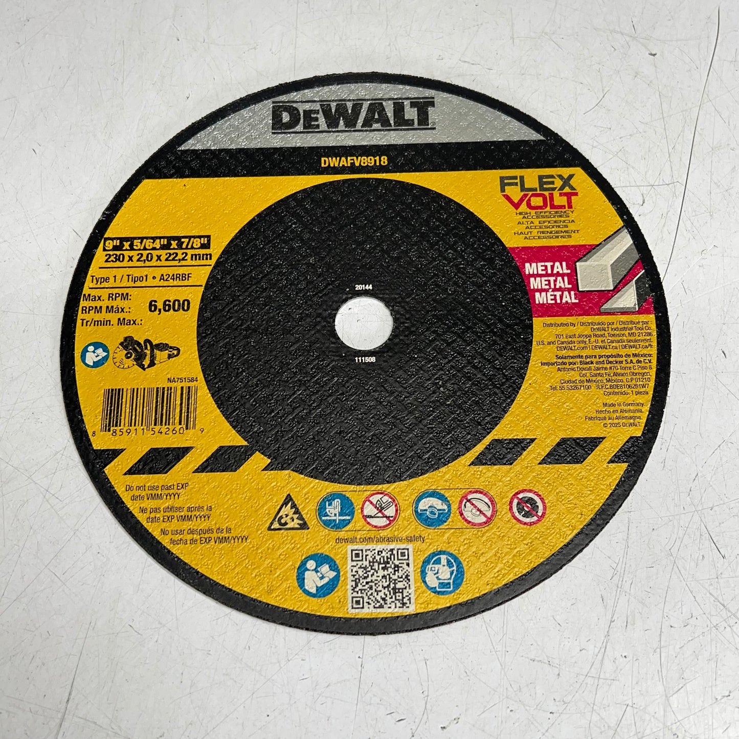 DEWALT (2 PACK) Abrasive Cut-off Wheel 60 Grit 9" Dia X 5/64" THK DWAFV8918